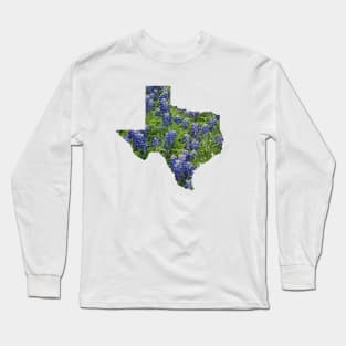 Pretty Bluebonnets Blooming in Texas Hillcountry Fields Long Sleeve T-Shirt